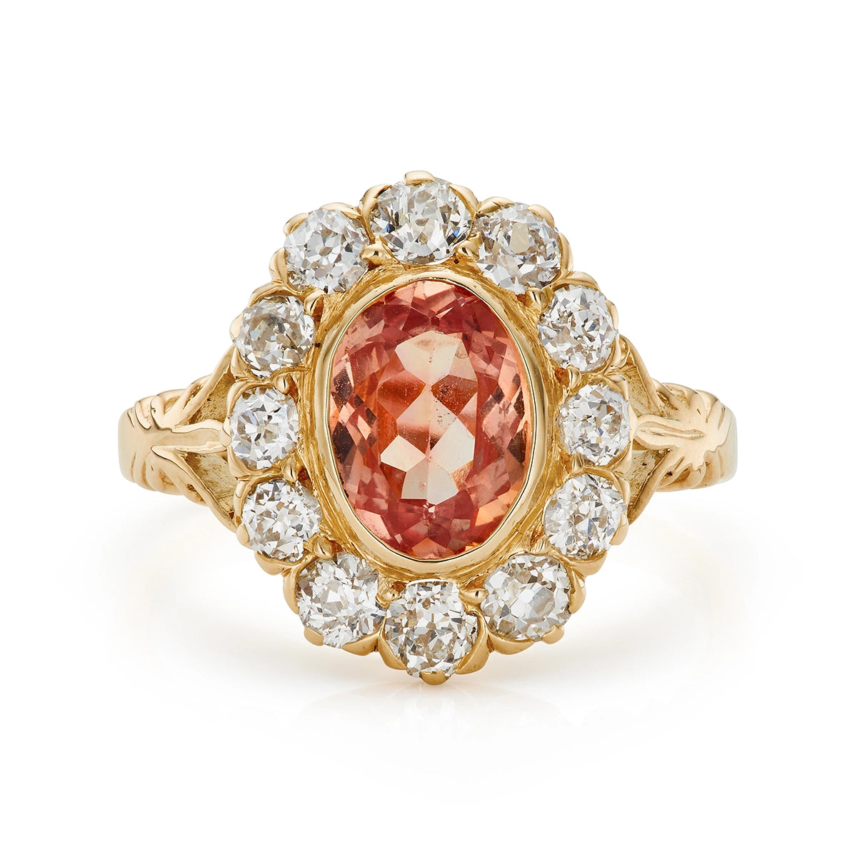1.93ct Imperial topaz diamond cluster engagement ring