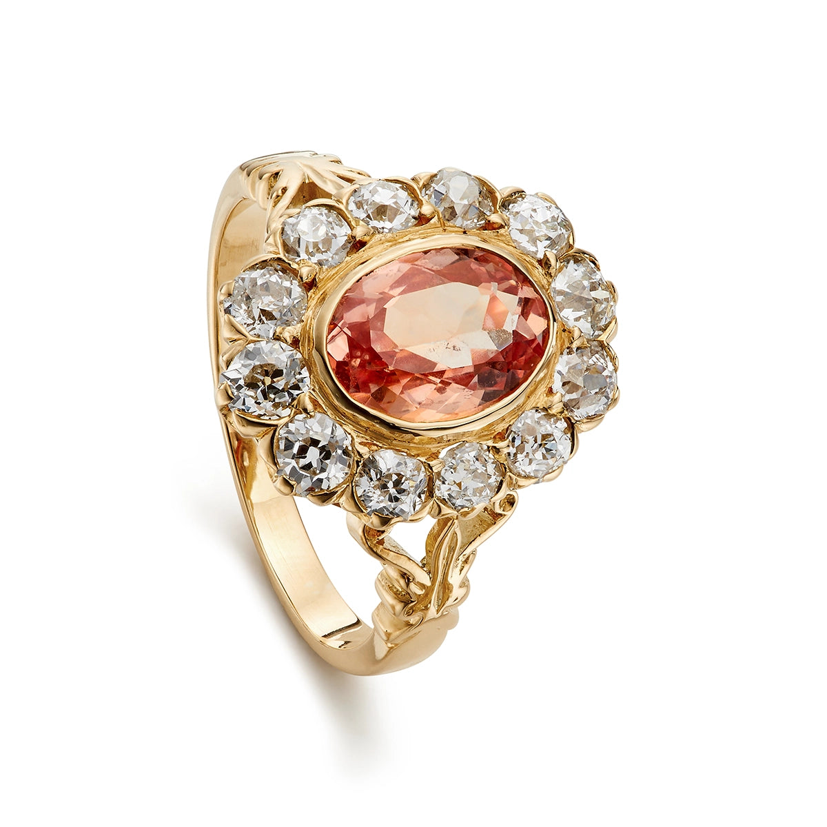 1.93ct Imperial topaz diamond cluster engagement ring