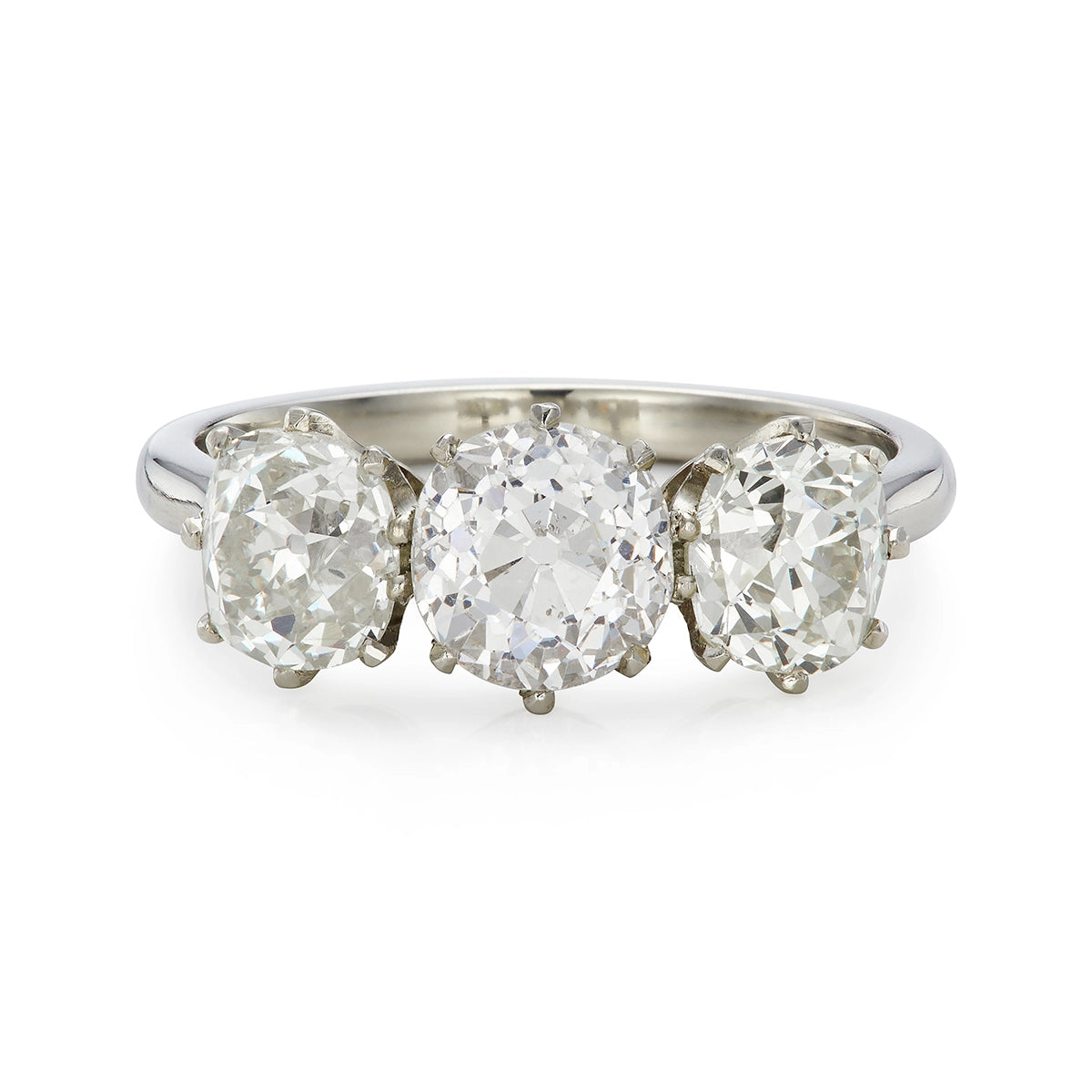 3.64ct Diamond Three Stone Engagement Ring in platinum