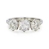 3.64ct Diamond Three Stone Engagement Ring in platinum