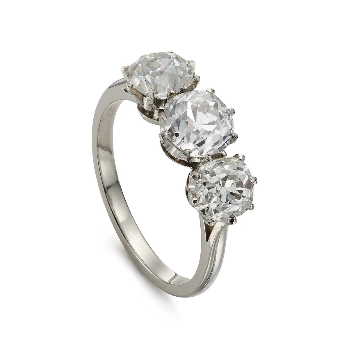 3.64ct Diamond Three Stone Engagement Ring in platinum