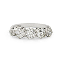 Vintage 1.85ct Diamond Five Stone Engagement Ring in white gold