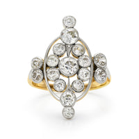 Art Deco 1.90ct Diamond Ring with yellow gold shank