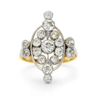 Art Deco 1.90ct Diamond Ring with yellow gold shank
