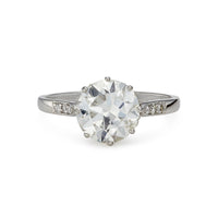 Edwardian 2.70ct Old Cut Diamond Solitaire Engagement Ring in platinum