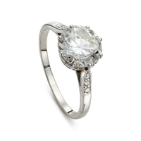 Edwardian 2.70ct Old Cut Diamond Solitaire Engagement Ring in platinum