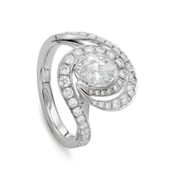 Contemporary 1.77ct Diamond Engagement Ring with swirl design set in platinum