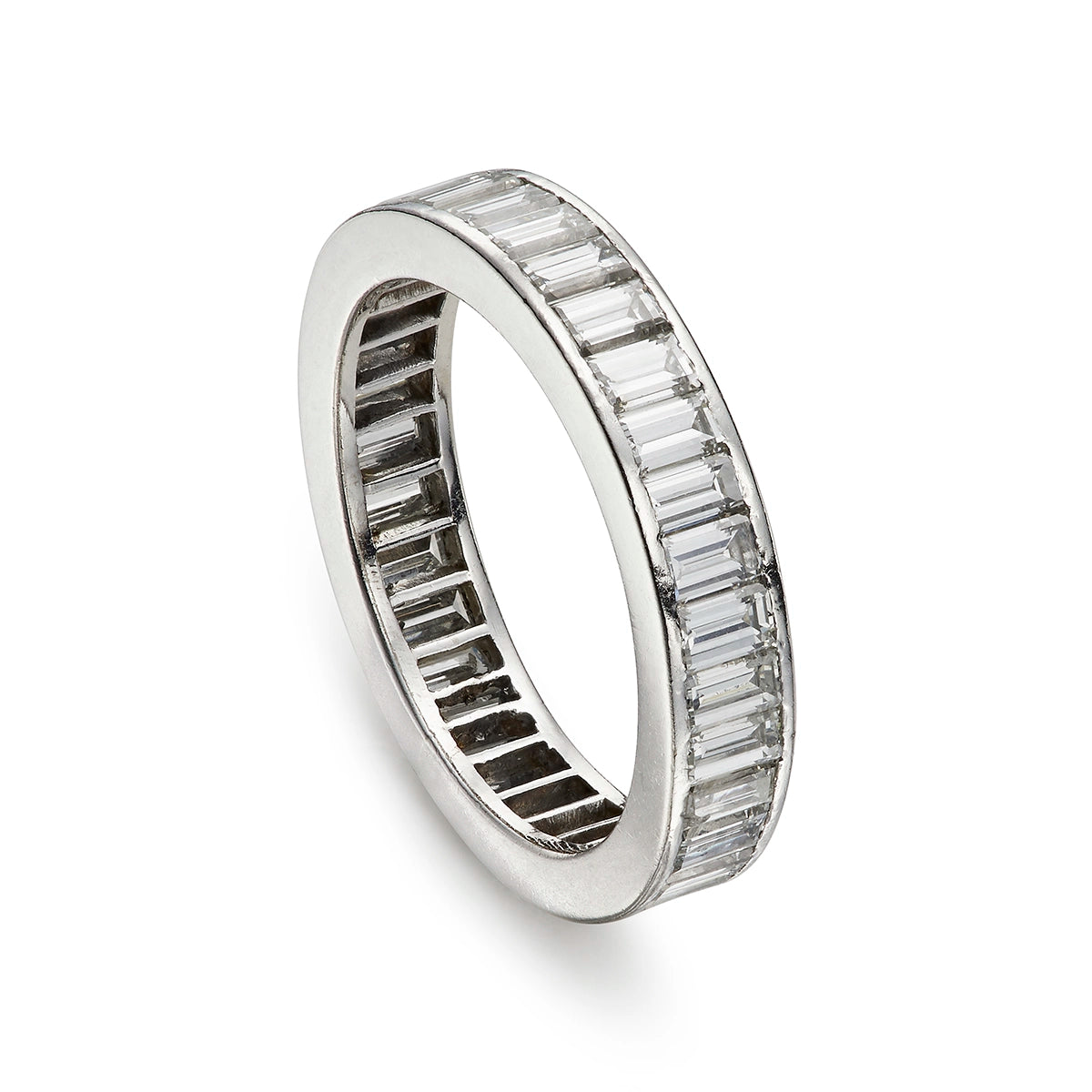 Vintage Baguette 3.50ct Diamond Eternity Band in White Gold