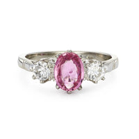 Vintage 1.20ct Oval Fancy Sapphire & Diamond Engagement Ring