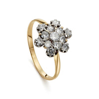Vintage 0.70ct Diamond Cluster Ring in yellow gold
