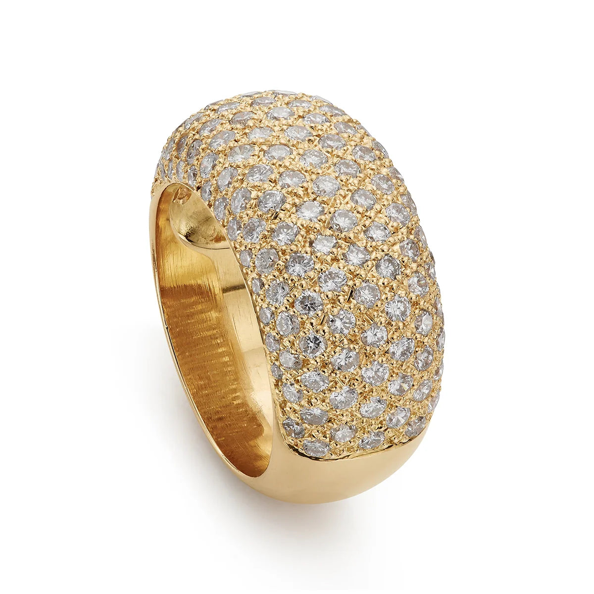 1.55ct Diamond Bombé Ring in Yellow Gold