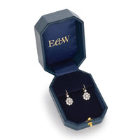 Vintage 1.10ct Diamond Drop Earrings in open jewellery box