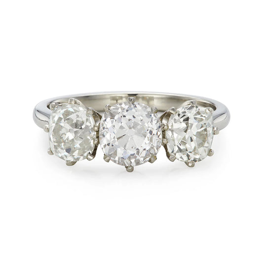 3.64ct Diamond Three Stone Engagement Ring in platinum