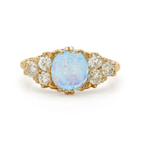 Victorian 0.90ct Opal & 0.90ct Diamond Ring