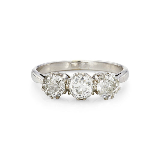 Victorian 1.45ct Diamond Three Stone Ring