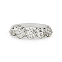 Vintage 1.85ct Diamond Five Stone Engagement Ring in white gold