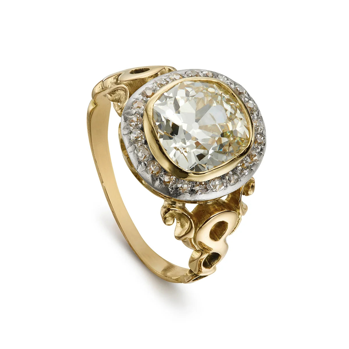 Victorian 2.85ct Diamond Engagement Ring in Yellow Gold 