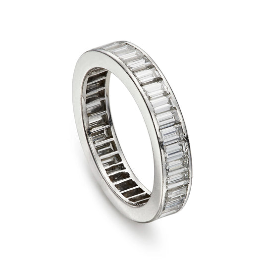 Vintage Baguette 3.50ct Diamond Eternity Band in White Gold 