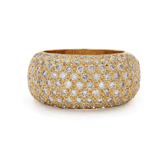 1.55ct Diamond Bombé Ring in Yellow Gold 