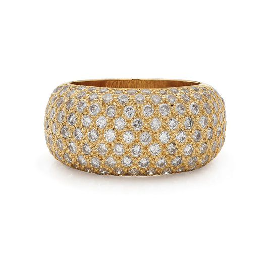 1.55ct Diamond Bombé Ring in Yellow Gold 